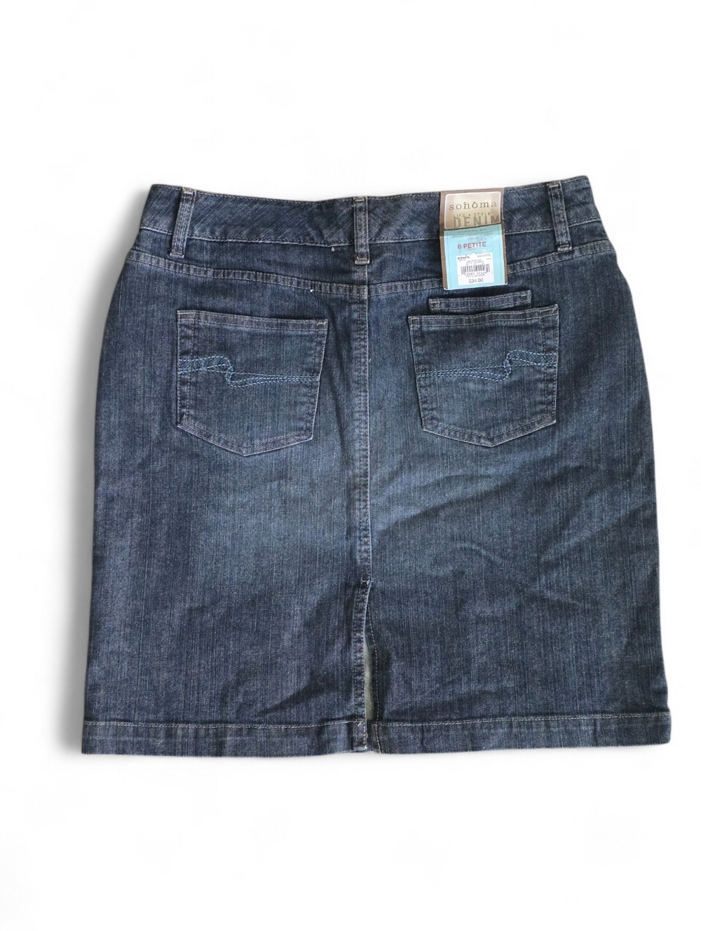 Sonoma Denim Mini Skirt – Dark Wash | Modern Fit | Size 8 Petite | Y2K Casual - Picture 3 of 5